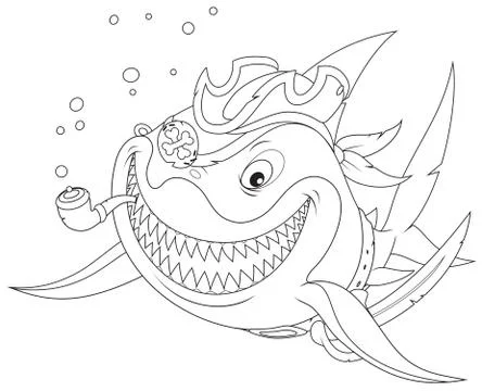 Shark pirate Stock Illustration