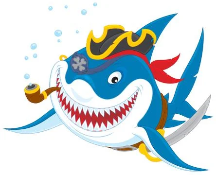 Shark pirate Stock Illustration