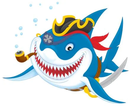 Shark pirate Stock Illustration