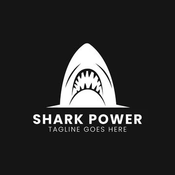 Shark Power Concept, Monogram Style Logo Template for Any Brand Stock Illustration