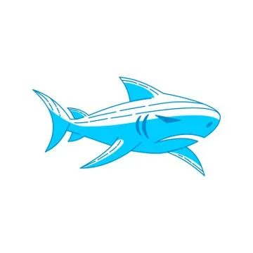 Shark Predator logo design vector Outline isolated illustration Stock-Illustration
