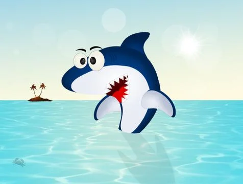Shark in the sea Stock Illustration