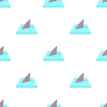 Shark in the sea pattern seamless vector Stock Illustration