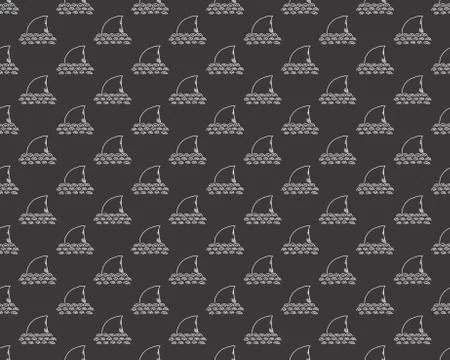 Shark seamless pattern, Hand drawn sketched doodle shark, vector illustration Stock Illustration