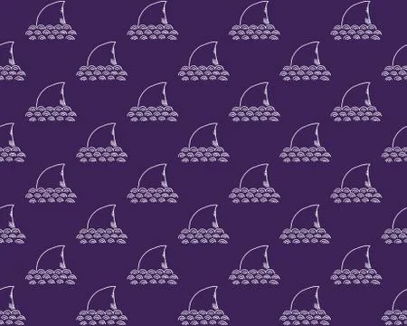 Shark seamless pattern, Hand drawn sketched doodle shark, vector illustration Stock Illustration
