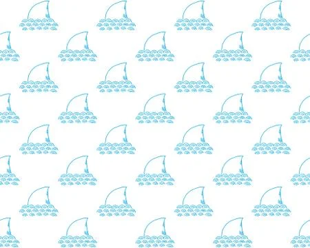 Shark seamless pattern, Hand drawn sketched doodle shark, vector illustration Illustrazione stock