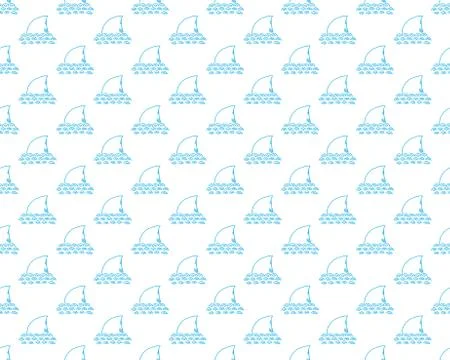 Shark seamless pattern, Hand drawn sketched doodle shark, vector illustration 스톡 일러스트