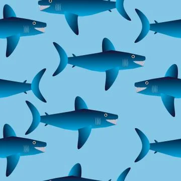 Shark seamless pattern Illustrazione stock