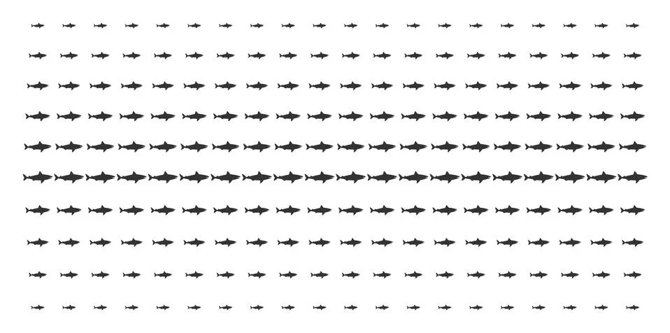 Shark Shape Halftone Effect Stock Illustration