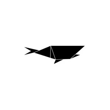 Shark Shape Inspired by Origami Form Illustrazione stock