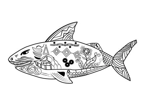 Shark tribal Stock Illustration