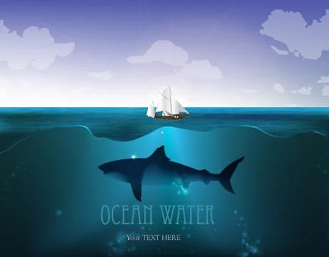 Shark underwater Stock Illustration