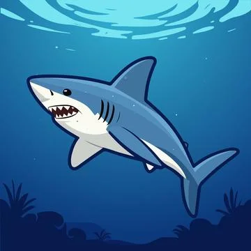Shark underwater Stock Illustration