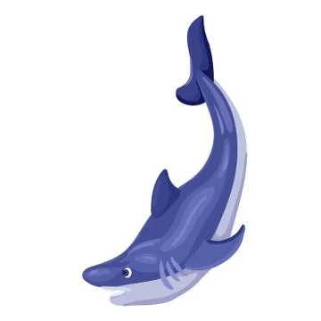Shark, vector cartoon character in a flat style on a white background. Stock-Illustration