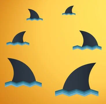 Shark vector illustration and space background Illustrazione stock