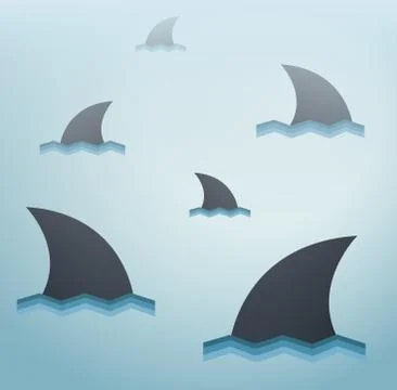 Shark vector illustration and space background Stock Illustration