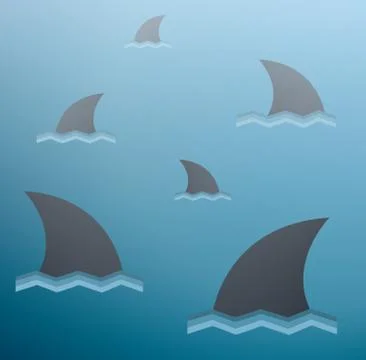 Shark vector illustration and space background Stock Illustration