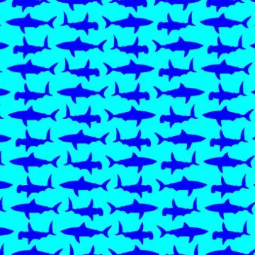 Shark vector pattern, 스톡 일러스트