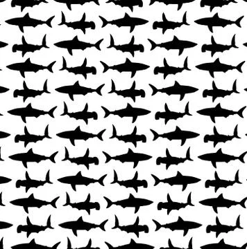 Shark vector pattern, Stock Illustration