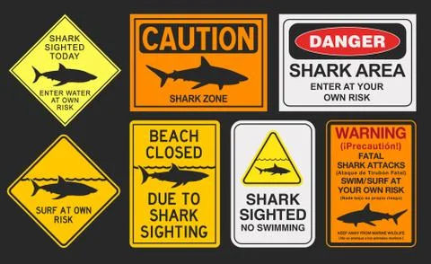 Shark warning signs Stock Illustration