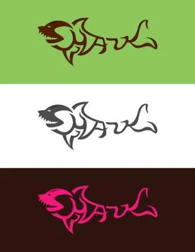 Shark word typography design vector Stock Illustration