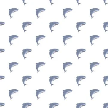 Sharks pattern repeating marine life background Stock Illustration