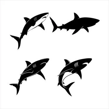Sharks silhouette Stock Illustration