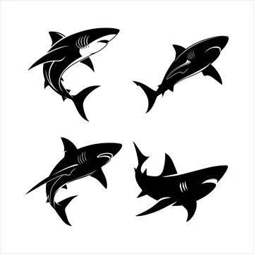 Sharks silhouette Stock Illustration