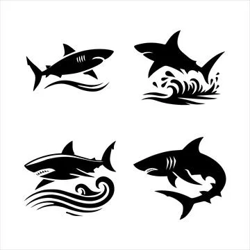 Sharks silhouette Stock Illustration