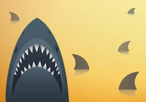 Sharks vector background Illustrazione stock