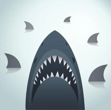 Sharks vector background Stock Illustration