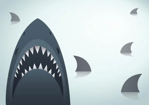 Sharks vector background Stock Illustration