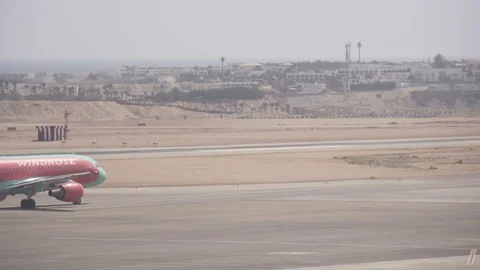 SHARM EL SHEIKH, EGYPT - MARCH 8:Airplanes of International Airport Stock Footage 75754238