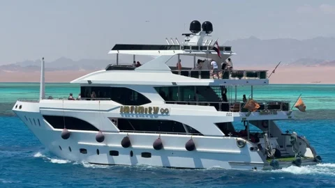 Sharm el sheikh, Egypt -MARCH 10, 2026: Luxury superyacht cruising on a tropical Stock-Footage 331120224