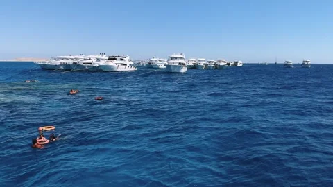 Sharm El Sheikh, Egypt - October 12, 2025: Egyptian flag waving in foreground 스톡 동영상 341375270