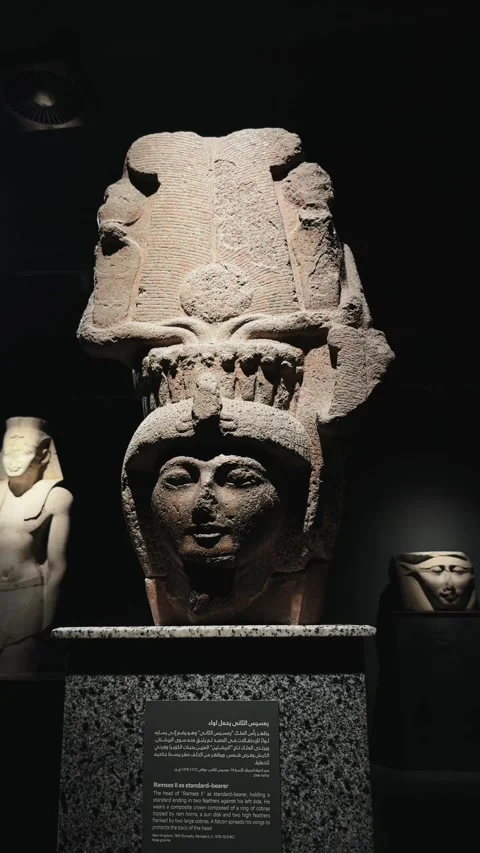 Sharm el-Sheikh, Egypt - October 9, 2025: Vertical shot of Ancient Egyptian 스톡 동영상 341911030