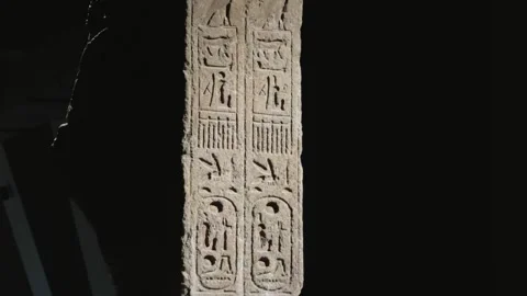 Sharm el-Sheikh, Egypt - October 9, 2025: Stele with Hieroglyphic Inscriptions 스톡 동영상 341911103