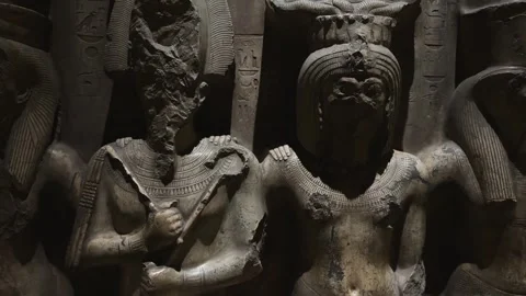 Sharm el-Sheikh, Egypt - October 9, 2025: Close Up of Seated Ancient Egyptian Stock-Footage 341994682