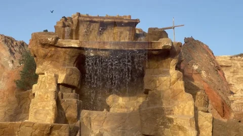 Sharm El Sheikh Waterfall view, Sinai, Egypt, 4k 스톡 동영상 185546503