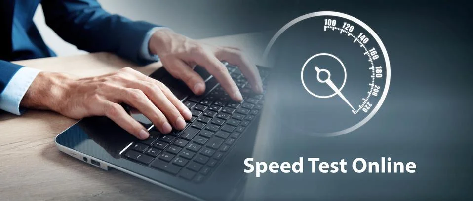 Sharp acceleration of the speed of the Internet. online speed test Stock Photos