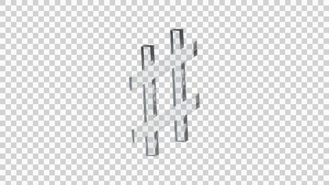 Sharp accidental sign made of clear reflective glass, isolated on a transparent Stock Illustration