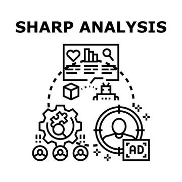 Sharp analysis of data for business strategy Stock Illustration