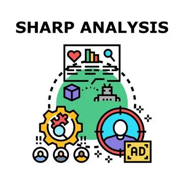 Sharp analysis of data for business strategy Stock Illustration
