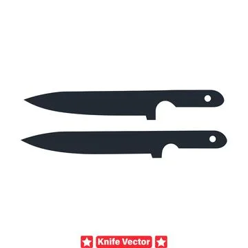 Sharp and Stylish  Knife Vector Silhouettes for Crafting, Cooking, and Beyond Stock Illustration