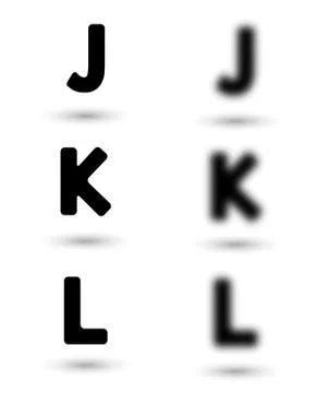 Sharp and unsharp alphabet letters / font Stock Illustration