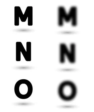 Sharp and unsharp alphabet letters / font Stock Illustration