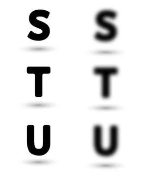 Sharp and unsharp alphabet letters / font Stock Illustration