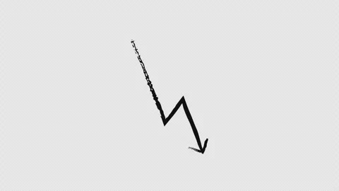 Sharp angular lightning arrow grunge doodle animation Video stock 329753865