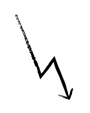 Sharp angular lightning arrow grunge doodle design element Stock Illustration