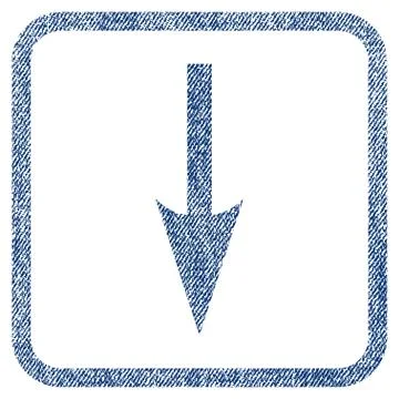 Sharp Arrow Down Fabric Textured Icon Illustrazione stock